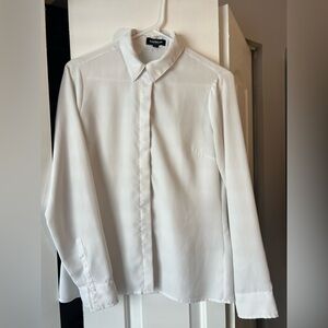 Express White Women’s Dress Shirt silky